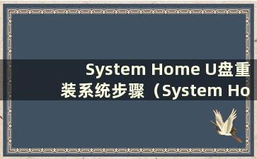 System Home U盘重装系统步骤（System Home U盘安装系统教程）